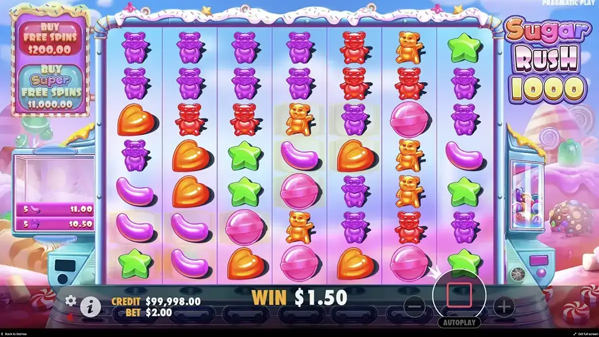 Façons de gagner avec un bonus dans Sugar Rush 1000
